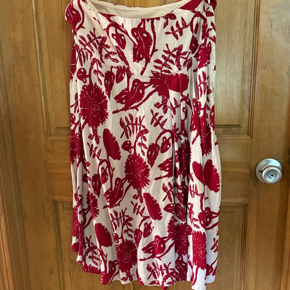 GAP Red and White A-Line Skirt